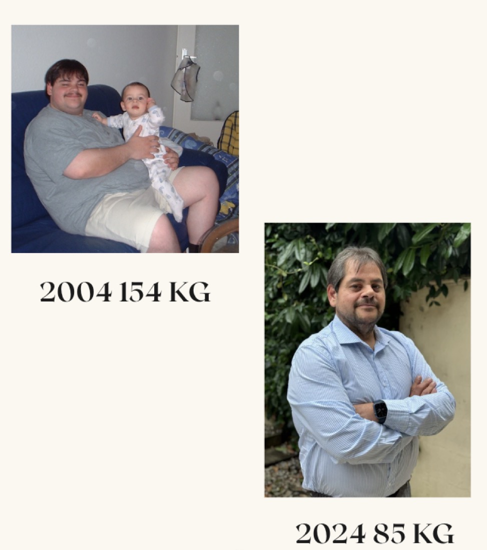Davide, fondateur de Diet4VIP — avant / après